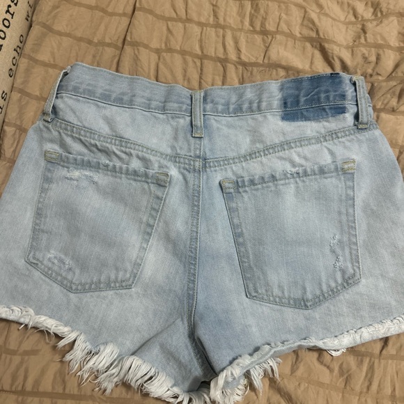 Aeropostale Blue Jean Shorts with Distressed Hem - Picture 2 of 3